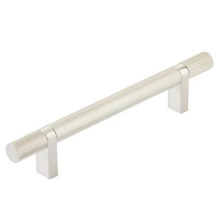 Emtek 84154.RCBUS15.KNUS15 - Select Cabinet Pull 5'' C-C,  Rectangular Bar Stem US15, Knurled Bar US15