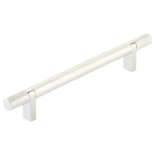 Emtek 84155.RCBUS14.KNUS14 - Select Cabinet Pull 6'' C-C,  Rectangular Bar Stem US14, Knurled Bar US14