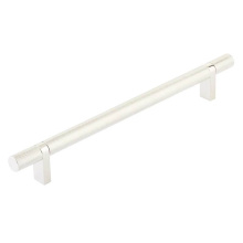 Emtek 84156.RCBUS14.KNUS14 - Select Cabinet Pull 8'' C-C, Rectangular Bar Stem US14, Knurled Bar US14