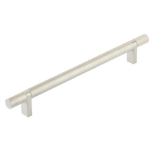 Emtek 84156.RCBUS15.KNUS15 - Select Cabinet Pull 8'' C-C, Rectangular Bar Stem US15, Knurled Bar US15