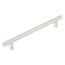 Emtek 84156.RCBUS15.SMUS15 - Select Cabinet Pull 8'' C-C, Rectangular Bar Stem US15, Smooth Bar US15