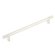 Emtek 84157.RCBUS14.KNUS14 - Select Cabinet Pull 10'' C-C, Rectangular Bar Stem US14, Knurled Bar US14