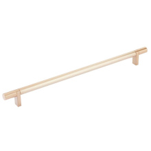 Emtek 84158.RCBSCU.SMSCU - Select Cabinet Pull 12'' C-C, Rectangular Bar Stem Satin Copper, Smooth Bar Satin Copper