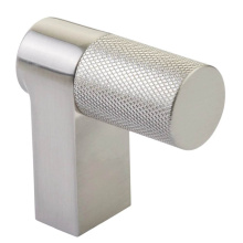 Emtek 86659.RECUS15.KNUS15 - Select Cabinet Finger Pull 2'' overall, Rectangular Stem US15, Knurled Bar US15