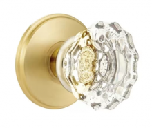 Emtek 5207ASUS4 - Privacy, Modern Rosette, Astoria Crystal Knob, US4
