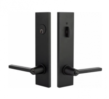 Emtek 5322HLORHUS19 - 2-PT Lock Key in Knb/Lvr Dbl Cyl, Modern Rectangular Plate, Helios Lever, RH, US19