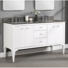  1541-V6021DA - Charlottesville w/Nickel 60'' Double Bowl Vanity - Door - Polar White