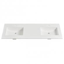  TS1-S6122DMW1 - 1.5cm (5/8'') 61'' Double Bowl Matte White (MW) fdSTONE™ Top - single hole