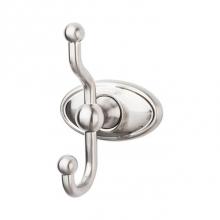 Top Knobs ED2BSNC - Edwardian Bath Double Hook Oval Backplate Brushed Satin Nickel