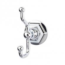 Top Knobs ED2PCB - Edwardian Bath Double Hook Hex Backplate Polished Chrome