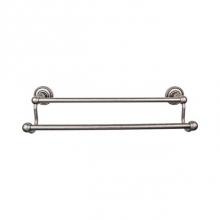 Top Knobs ED7APF - Edwardian Bath Towel Bar 18 In. Double - Rope Backplate Antique Pewter