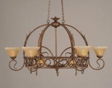 Toltec Company 216-BRZ-750 - Eight Light Bronze Amber Crystal Glass Pot Rack