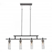 Toltec Company 2534-MBBN-600 - Salinda 4 Light Billiard/Island - Matte Black & Brushed Nickel