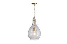 Capital 333813PA-472 - Rabun 12" Stone Seeded Glass Pendant - Patinaed Brass