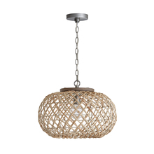 Capital 340811GK - Rainey 18.5" Natural Rattan Pendant - Grey Wash and Antique Nickel