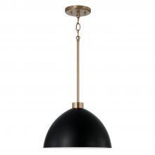  352011AB - 1-Light Pendant in Aged Brass and Black