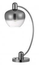  BO-3006TB - 40W Brookline metal arc table lamp with electoral plated smoked glass shade and on off rocker switch