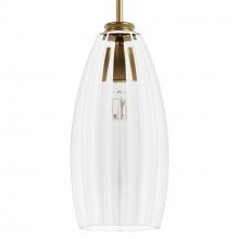  13160 - Hunter Rossmoor Luxe Gold with Clear Fluted Glass 1 Light Pendant Ceiling Light Fixture