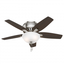  51082 - Hunter 42 inch Newsome Brushed Nickel Low Profile Ceiling Fan with LED Light Kit and Pull Chain