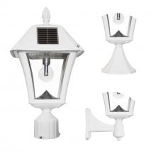  105B233 - Baytown II Bulb Solar Light with GS Light Bulb- Wall/Pier/3" Fitter Mounts -White