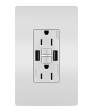 Legrand Radiant 1597TRUSBAAW - radiant Tamper-Resistant 15A Duplex Self-Test GFCI Receptacles wt SafeLock Protection, USB Type