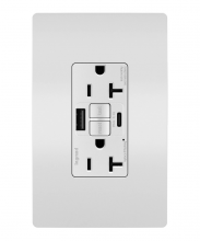 Legrand Radiant 2097TRUSBACW - radiant Tamper-Resistant 20A Duplex Self-Test GFCI Receptacles wt SafeLock Protection, Type A/C