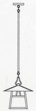 Arroyo Craftsman CSH-12EWO-P - 12" carmel stem hung pendant without overlay (empty)