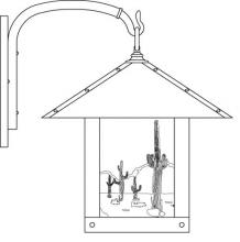Arroyo Craftsman TRB-16CTWO-BZ - 16" timber ridge wall bracket with cactus  filigree
