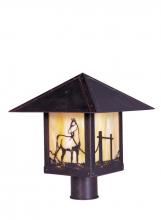 Arroyo Craftsman TRP-12HSGW-BZ - 12" timber ridge post mount with horse filigree