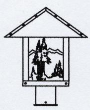 Arroyo Craftsman TRP-12MNCR-BK - 12" timber ridge post mount with mountain filigree