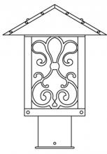 Arroyo Craftsman TRP-9ASCS-BK - 9" timber ridge post mount with ashbury  filigree