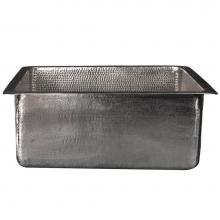 Premier Copper Products BREC20EN - 20'' Rectangle Hammered Copper Kitchen/Bar/Prep Single Basin Sink in Nickel