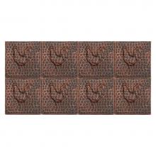  T4DBR_PKG8 - 4'' x 4'' Hammered Copper Rooster Tile - Quantity 8