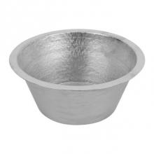 Premier Copper Products TFBR16EN3 - 16'' Round Terra Firma Copper Prep Sink in Nickel w/ 3.5'' Drain Size