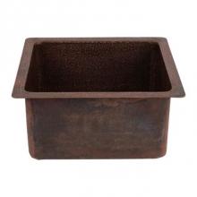 Premier Copper Products TFBREC16DB - 16'' Gourmet Rectangular Terra Firma Copper Bar/Prep Sink w/ 3.5'' Drain Size