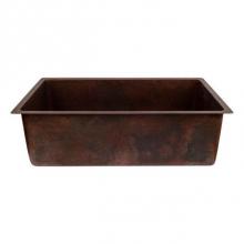 Premier Copper Products TFKSDB331910 - 33'' Terra Firma Copper Kitchen Single Basin Sink