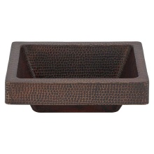 Premier Copper Products VREC15SKDB - 15'' Rectangle Skirted Vessel Hammered Copper Sink