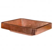 Premier Copper Products VREC19SKPC - 19'' Rectangle Skirted Vessel Hammered Copper Sink in Polished Copper