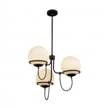  CH458323MBOP - Alba 23-in Matte Black/Opal Glass 3 Lights Chandelier