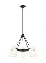  3190505-112 - Clark modern 5-light indoor dimmable ceiling chandelier pendant light in midnight black finish with