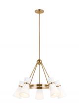  3190505-848 - Clark modern 5-light indoor dimmable ceiling chandelier pendant light in satin brass gold finish wit