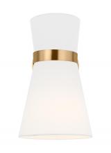  4190501-848 - Clark modern 1-light indoor dimmable bath vanity wall sconce in satin brass gold finish with white l