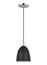  6151701EN3-05 - Norman modern 1-light LED indoor dimmable mini ceiling hanging single pendant light in chrome silver