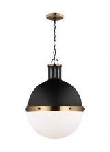  6677101-112 - Hanks transitional 1-light indoor dimmable large ceiling hanging single pendant light in midnight bl