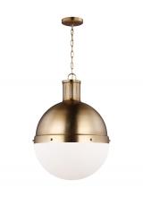  6677101EN3-848 - Hanks transitional 1-light LED indoor dimmable large ceiling hanging single pendant light in satin b