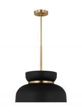  DJP1111SBMBK - Pemberton Modern 1-Light Medium Single Pendant Ceiling Light in Midnight Black Finish