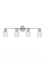  DJV1004CH - Sayward Transitional 4-Light Bath Vanity Wall Sconce in Chrome Finish With Clear Glass Shades