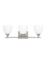  DJV1023BS - Toffino Modern 3-Light Bath Vanity Wall Sconce in Brushed Steel Silver Finish