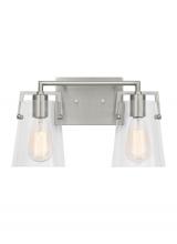  DJV1032BS - Crofton Modern 2-Light Bath Vanity Wall Sconce in Brushed Steel Silver Finish