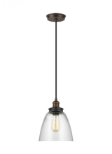 Visual Comfort & Co. Studio Collection P1349PAGB/DWZ - Baskin Dome Pendant - Brass & Weathered Zinc